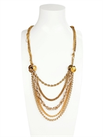 MARIA ZURETA - GOLD MEDIUM ARMY BUTTON NECKLACE - GOLD