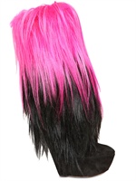 CASADEI - 160MM SUEDE KIDASSIA HAIRY BOOT WEDGES - BLACK/NEON PINK