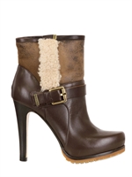 GREY MER - 110MM CALF SUEDE SHEARLING BOOTS - BROWN/BEIGE