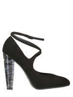 SW1 - 120MM SUEDE CROSS MY HEART PUMPS - BLACK