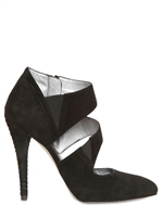 SW1 - 120MM SUEDE SPIRAL PUMPS - BLACK