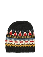 GREVI - CAPPELLO IN MISTO LANA LAVORAZIONE JACQUARD - GRIGIO SCURO