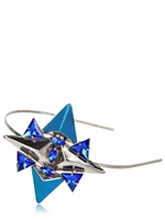 MOUTONCOLLET - CERCHIETTO PER CAPELLI CON STELLA SMALTATA - ARGENTO/BLU