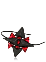 MOUTONCOLLET - CERCHIETTO PER CAPELLI CON STELLA SMALTATA - NERO/ROSSO
