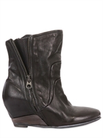 NYLO - 80MM VINTAGE CALFSKIN ZIP UP BOOTS - BLACK