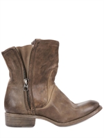 NYLO - 40MM VINTAGE CALFSKIN ZIP UP BIKER BOOTS - MILITARY