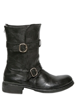 OFFICINE CREATIVE - VINTAGED BRUSHED LEDER STIEFEL - SCHWARZ