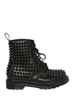 DR.MARTENS - 30MM SPIKE STUDDED CALFSKIN BOOTS - BLACK/BLACK