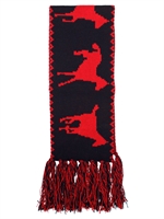 BAND OF OUTSIDERS - RIDING HORSE FRANSEN SCHAL - NAVY/ROT