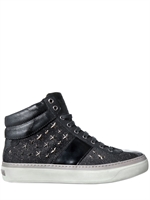 JIMMY CHOO - STAR SPECKLED BELGRAVIA SNEAKERS - BLACK