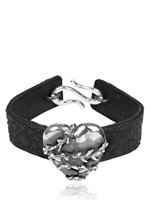 MANUEL BOZZI - BRACCIALE CON CUORE E SPINE - ARGENTO/VERDE