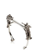 GISELE GANNE - SOLDIER ARMBAND - SCHWARZ/SILBER