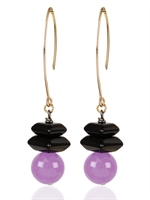 HEDONE ROMANE - FANTASY JADE AND ONYX EARRINGS - BLACK/VIOLET