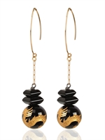 HEDONE ROMANE - DRAGON FANTASY EARRINGS - GOLD/BLACK