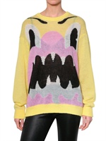 DANIEL PALILLO - MONSTER INTARSIAMOHAIR KNIT SWEATER - YELLOW