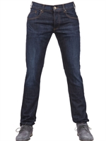 ARMANI JEANS - 18,5CM LOW WAIST STRETCH SLIM FIT JEANS - BLUE