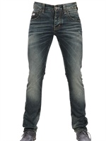 ARMANI JEANS - 19,5CM LOW WAIST DENIM SLIM LEG JEANS - BLUE