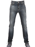 ARMANI JEANS - 19,5CM REGULAR DENIM STRETCH JEANS - BLUE