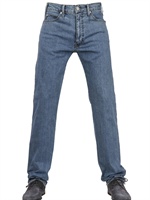 ARMANI JEANS - 20CM DENIM STRETCH STRAIGHT LEG JEANS - BLUE