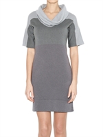 PARRONCHI - TURTLE NECK WOOL CASHMERE KNIT DRESS - SAGE GREEN