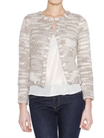DES PETITS HAUTS - MELANGÉ KNITTED CARDIGAN - BEIGE