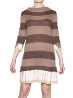 ANIYE BY - RIBBED KNIT MOHAIR DRESS - CAMEL/BROWN