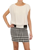 SPACE - CREPE AND WOOL DRESS - IVORY/BLACK