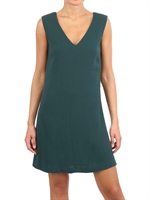 SPACE - DOUBLE LAYERED CREPE DRESS - GREEN