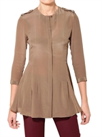 SPACE - CREPE DE CHINE SHIRT - BEIGE