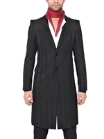 ALEXANDER MCQUEEN - TONE ON TONE STRIPED WOOL COAT - BLACK