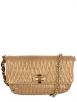 LANVIN - HAPPICOLO QUILTED METALLIC LEATHER BAG - BRONZE