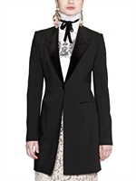 DOLCE & GABBANA - STRETCH WOOL TWILL AND VELVET JACKET - BLACK