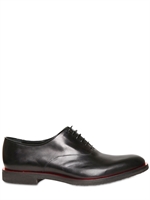 ALBERTO MORETTI ARFANGO - STRINGATE IN PELLE CON DETTAGLI ROSSI - NERO
