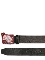 DSQUARED - 4CM FIGHT FOR YOUR RIGHTS LEDER GÜRTEL - SCHWARZ