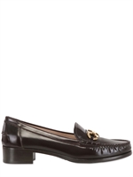SALVATORE FERRAGAMO - 30MM CASPER BRUSHED LEATHER LOAFERS - DARK BORDEAUX