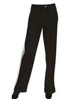 DIDIER PARAKIAN - PANTALONI IN VISCOSA CON RIGHE MULTICOLOR - NERO