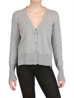 ANNAPURNA - CASHMERE KNIT CARDIGAN - LIGHT GREY
