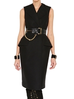 MCQ ALEXANDER MCQUEEN - STRUCTURED WOOL COAT STYLE DRESS - BLACK