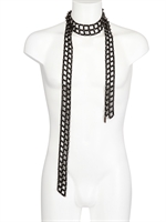 EMANUELE BICOCCHI - SILVER SPIKES WITH LEATHER NECKLACE - BLACK