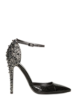 DSQUARED - DECOLLETÈ IN AYERS CON BORCHIE 110MM - NERO