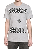 MSGM - ROCK + ROLL BAUMWOLL JERSEY T-SHIRT - GRAU