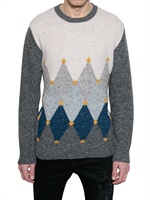 BALLANTYNE - CASHMERE WOOL BLEND KNITTED SWEATER - GREY/MULTI