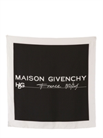GIVENCHY - MAISON GIVENCHY BEDRUCKTER SEIDEN TWILL SCHAL - SCHWARZ/WEIß