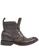 PAUL VAN HAAGEN - STONE WASHED SWALLOW TAIL NIEDRIGE STIEFEL - HELLBRAUN