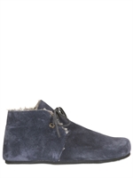 PETER NON - SCARPE STRINGATE IN CAMOSCIO ED ECO PELLICCIA - GRIGIO