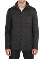SALVATORE FERRAGAMO - LEICHT GESTEPPTE NYLON HEMD JACKE - NAVY/SCHWARZ
