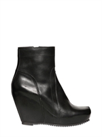 RICK OWENS - 100MM WEDGE LEDER STIEFEL - SCHWARZ