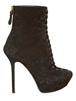 SERGIO ROSSI - 130MM SUEDE LACED BOOTS - BLACK