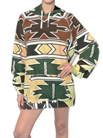 YVONNE S - MAXI AFRICAN PRINT HOODED FLEECE DRESS - MULTI