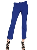MSGM - PANTALONI STRETCH IN TECNO ALPACA - BLU ELETTRICO